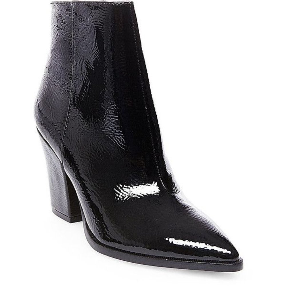 Steve Madden Marissa Patent Black Bootie Size 6